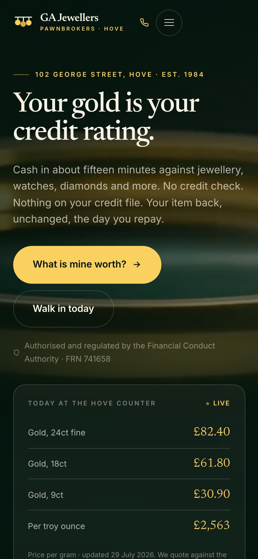 GA Jewellers on a phone