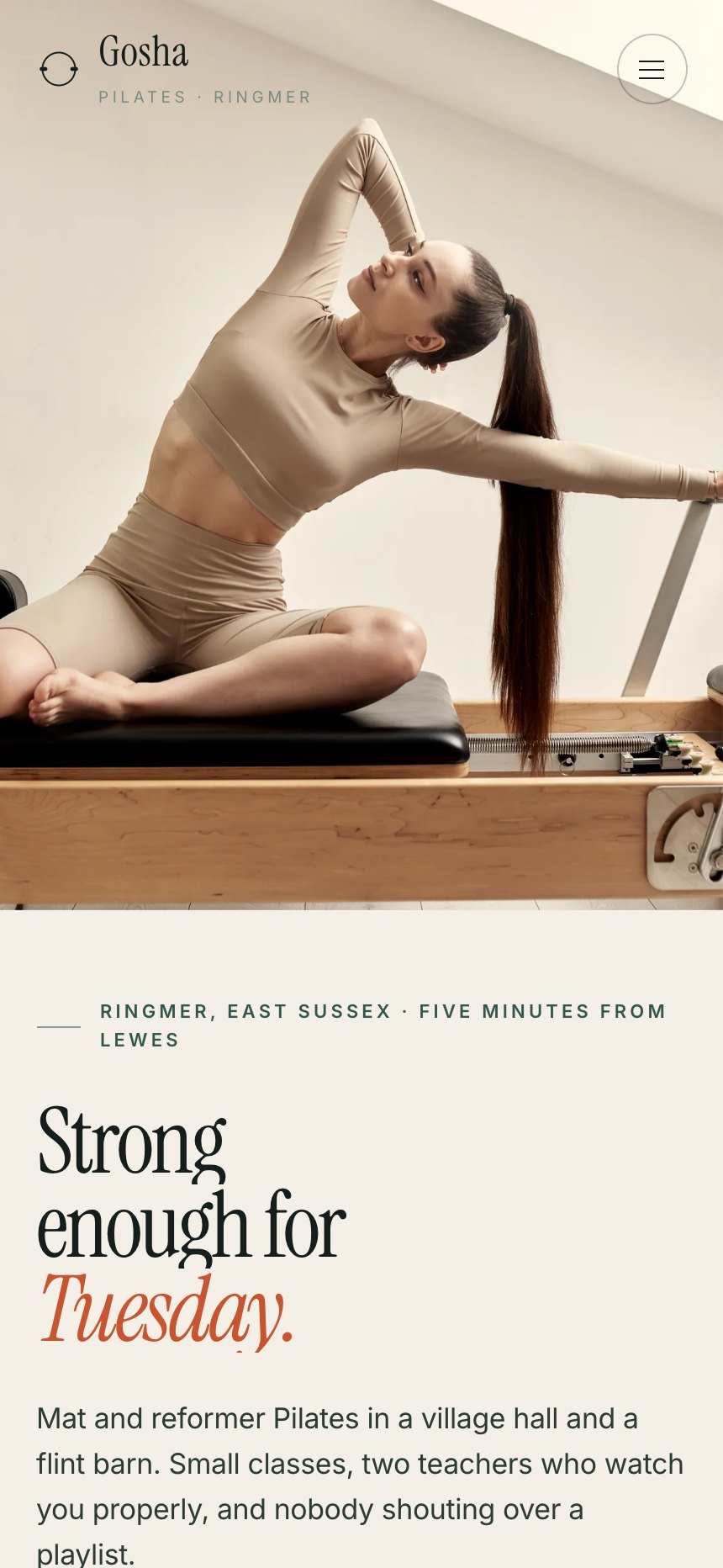 Gosha Pilates on a phone