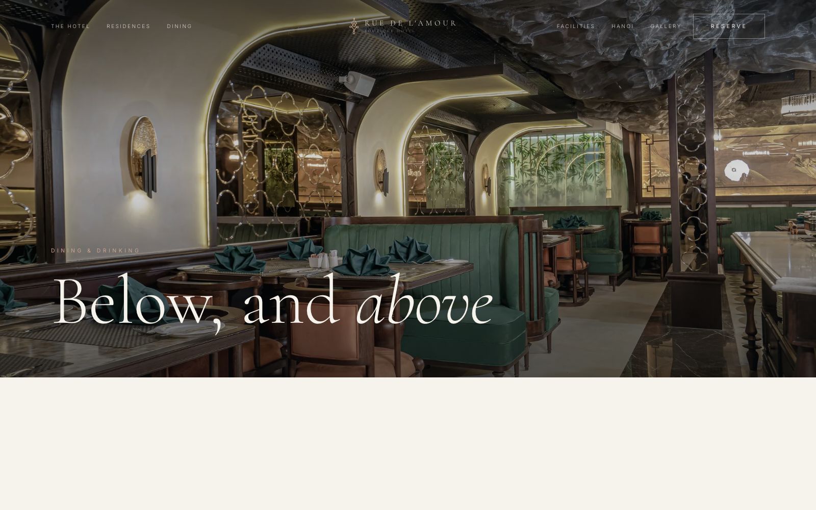 Rue De L'amour Dining page