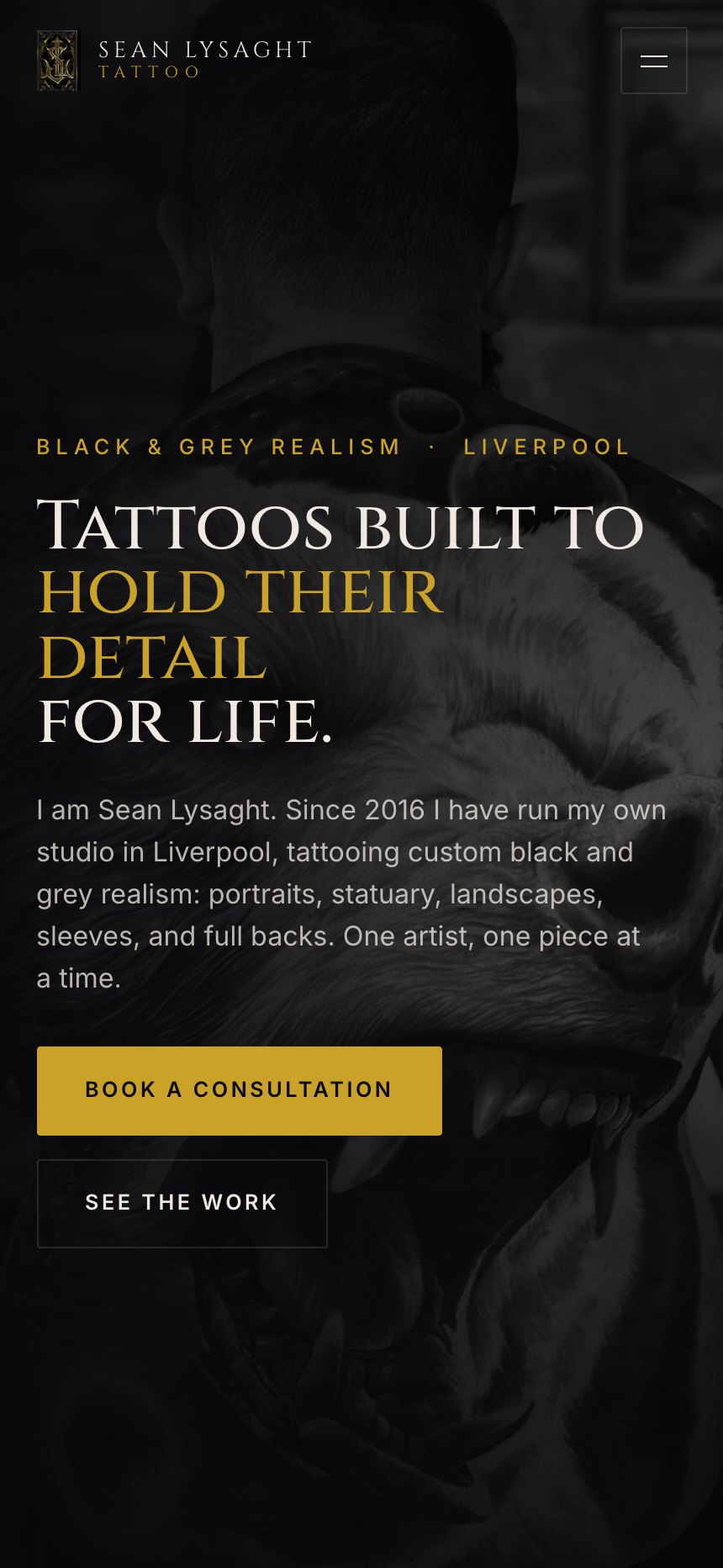 Sean Lysaght Tattoo on a phone