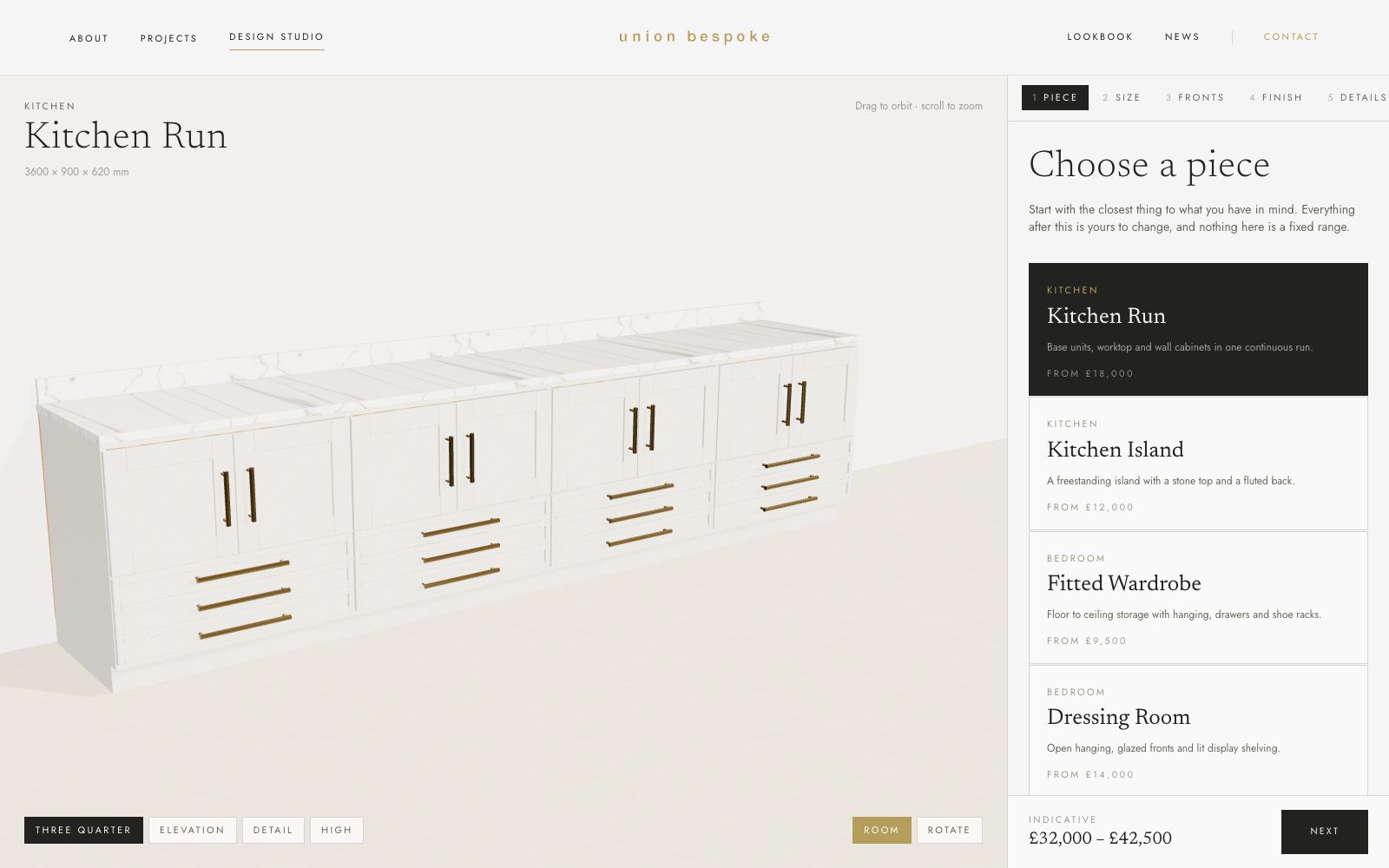Union Bespoke The studio page